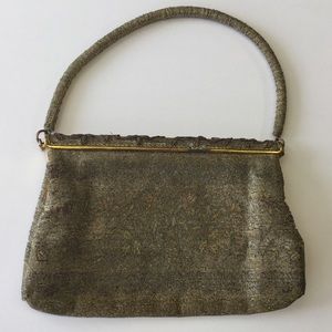 Vintage Jorelle Gold Beaded Bag Purse